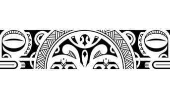 Maori polynesisches Tattoo-Armband. Stammes-Ärmel nahtloser Mustervektor. vektor