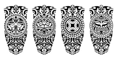 uppsättning av tatuering skiss maori stil för ben eller axel. vektor