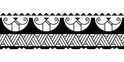 Maori polynesisches Tattoo-Armband. Stammes-Ärmel nahtloser Mustervektor. vektor