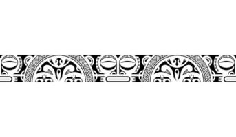 Maori polynesisches Tattoo-Armband. Stammes-Ärmel nahtloser Mustervektor. vektor