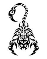 Skorpion. Tattoo Maori Stammesstil. Horoskop. Sternzeichen. vektor