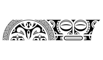 Maori polynesisches Tattoo-Armband. Stammes-Ärmel nahtloser Mustervektor. vektor
