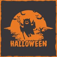 glad halloween häxa läskigt spöke bu pumpa fest illustration konst citat retro vintage t-shirt svg design vektor