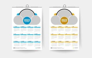 2023 einseitige Wandkalender-Designvorlage vektor