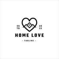 Liebe und Home-Logo. Kombination aus Herz und Haussymbol. Symbol für Gesundheit und Pflege. flaches Vektor-Logo-Design-Vorlagenelement vektor