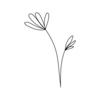 Illustration einer Blume, Silhouette eines Zweigs mit Blumen und Blättern. Vektor-Illustration. Blumenmuster vektor