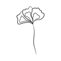 illustration av en blomma, siluett av en kvist med blommor och blad. vektor illustration. blomtryck