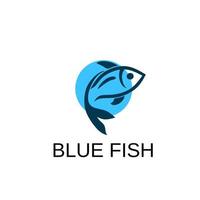 Illustrationsvektorgraphik des blauen Fisches mit der blauen Farbe des Kreishintergrundes perfekt für Logoschablonenkonzeptdesign andere vektor
