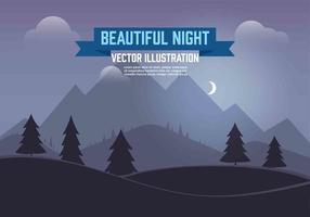 Gratis Vector Night Landscape Illustration