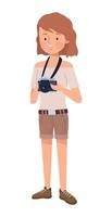 Touristenfrau mit Kamera vektor