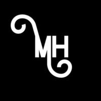 Mh-Brief-Logo-Design. Anfangsbuchstaben mh-Logo-Symbol. abstrakter buchstabe mh minimale logo-designvorlage. mh-Briefdesign-Vektor mit schwarzen Farben. mh-Logo vektor