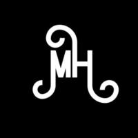 Mh-Brief-Logo-Design. Anfangsbuchstaben mh-Logo-Symbol. abstrakter buchstabe mh minimale logo-designvorlage. mh-Briefdesign-Vektor mit schwarzen Farben. mh-Logo vektor