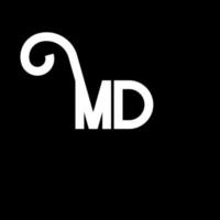 Md-Brief-Logo-Design. Anfangsbuchstaben md-Logo-Symbol. abstrakter Buchstabe md minimale Logo-Designvorlage. md-Briefdesign-Vektor mit schwarzen Farben. md-Logo vektor