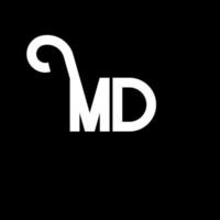 Md-Brief-Logo-Design. Anfangsbuchstaben md-Logo-Symbol. abstrakter Buchstabe md minimale Logo-Designvorlage. md-Briefdesign-Vektor mit schwarzen Farben. md-Logo vektor