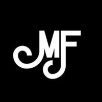 mf brev logotyp design. initiala bokstäver mf logotyp ikon. abstrakt bokstav mf minimal logotyp formgivningsmall. mf brev design vektor med svarta färger. mf logotyp