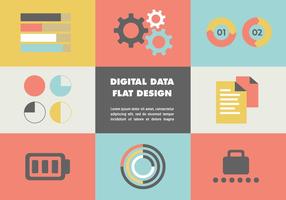 Flat Digital Data Vector Bakgrund