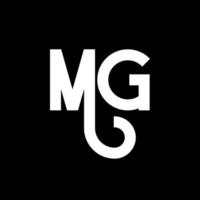 mg bokstavslogotypdesign. inledande bokstäver mg logotypikon. abstrakt bokstav mg minimal logotyp formgivningsmall. mg brev design vektor med svarta färger. mg logotyp