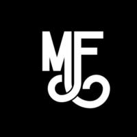 mf brev logotyp design. initiala bokstäver mf logotyp ikon. abstrakt bokstav mf minimal logotyp formgivningsmall. mf brev design vektor med svarta färger. mf logotyp