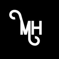 Mh-Brief-Logo-Design. Anfangsbuchstaben mh-Logo-Symbol. abstrakter buchstabe mh minimale logo-designvorlage. mh-Briefdesign-Vektor mit schwarzen Farben. mh-Logo vektor