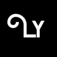 ly letter logotyp design. initiala bokstäver ly logotyp ikon. abstrakt bokstav ly minimal logotyp formgivningsmall. ly brev design vektor med svarta färger. ly logotyp