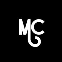 mc letter logotyp design. initiala bokstäver mc logotyp ikon. abstrakt bokstav mc minimal logotyp formgivningsmall. mc brev design vektor med svarta färger. mc logotyp