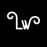lw-Buchstaben-Logo-Design. Anfangsbuchstaben lw-Logo-Symbol. abstrakter buchstabe lw minimale logo-designvorlage. lw-Briefdesign-Vektor mit schwarzen Farben. lw-Logo vektor