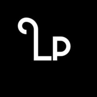 lp brev logotyp design. initiala bokstäver lp logotyp ikon. abstrakt bokstav lp minimal logotyp formgivningsmall. lo brev design vektor med svarta färger. lp logotyp