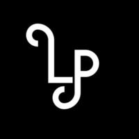 lp-Buchstaben-Logo-Design. Anfangsbuchstaben lp-Logo-Symbol. abstrakter Buchstabe lp minimale Logo-Designvorlage. lo Briefdesign-Vektor mit schwarzen Farben. lp-Logo vektor