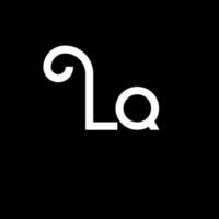 lq bokstavslogotypdesign. initiala bokstäver lq logotyp ikon. abstrakt bokstav lq minimal logotyp formgivningsmall. lq bokstav design vektor med svarta färger. lq logotyp