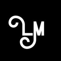 lm brev logotyp design. initiala bokstäver lm logotyp ikon. abstrakt bokstav lm minimal logotyp formgivningsmall. lm brev design vektor med svarta färger. lm logotyp