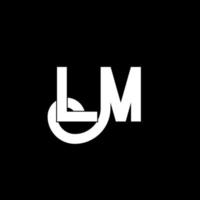 lm brev logotyp design. initiala bokstäver lm logotyp ikon. abstrakt bokstav lm minimal logotyp formgivningsmall. lm brev design vektor med svarta färger. lm logotyp