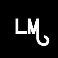 lm brev logotyp design. initiala bokstäver lm logotyp ikon. abstrakt bokstav lm minimal logotyp formgivningsmall. lm brev design vektor med svarta färger. lm logotyp