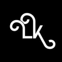 lk-Buchstaben-Logo-Design. Anfangsbuchstaben lk-Logo-Symbol. abstrakter Buchstabe lk minimale Logo-Designvorlage. lk-Briefdesign-Vektor mit schwarzen Farben. lk-Logo vektor