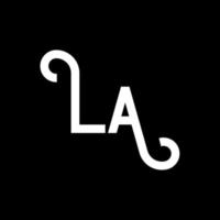 la letter logotyp design. initiala bokstäver la logotyp ikon. abstrakt bokstav la minimal logotyp formgivningsmall. la brev design vektor med svarta färger. den logotyp