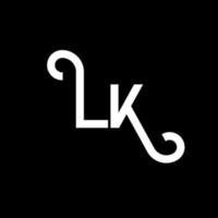 lk bokstavslogotypdesign. initiala bokstäver lk logotyp ikon. abstrakt bokstav lk minimal logotyp formgivningsmall. lk brev design vektor med svarta färger. lk logotyp