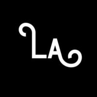 la letter logotyp design. initiala bokstäver la logotyp ikon. abstrakt bokstav la minimal logotyp formgivningsmall. la brev design vektor med svarta färger. den logotyp