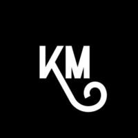 km brev logotyp design på svart bakgrund. km kreativa initialer brev logotyp koncept. km bokstavsdesign. km vit bokstavsdesign på svart bakgrund. km, km logotyp vektor