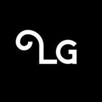 lg-Buchstaben-Logo-Design. Anfangsbuchstaben lg-Logo-Symbol. abstrakter Buchstabe lg minimale Logo-Designvorlage. lg-Briefdesign-Vektor mit schwarzen Farben. lg-Logo vektor