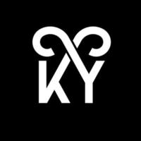 ky brev logotyp design på svart bakgrund. ky kreativa initialer brev logotyp koncept. ky bokstavsdesign. ky vit bokstavsdesign på svart bakgrund. ky, ky logotyp vektor