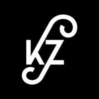 kz bokstavslogotypdesign. initiala bokstäver kz logotyp ikon. abstrakt bokstav kz minimal logotyp formgivningsmall. kz brev design vektor med svarta färger. kz logotyp