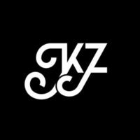 kz bokstavslogotypdesign. initiala bokstäver kz logotyp ikon. abstrakt bokstav kz minimal logotyp formgivningsmall. kz brev design vektor med svarta färger. kz logotyp