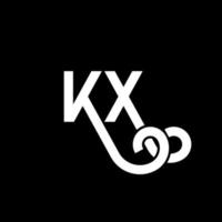 kx-Buchstaben-Logo-Design auf schwarzem Hintergrund. kx kreative Initialen schreiben Logo-Konzept. kx Briefgestaltung. kx weißes Buchstabendesign auf schwarzem Hintergrund. kx, kx-Logo vektor