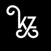 kz bokstavslogotypdesign. initiala bokstäver kz logotyp ikon. abstrakt bokstav kz minimal logotyp formgivningsmall. kz brev design vektor med svarta färger. kz logotyp