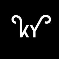 ky brev logotyp design på svart bakgrund. ky kreativa initialer brev logotyp koncept. ky bokstavsdesign. ky vit bokstavsdesign på svart bakgrund. ky, ky logotyp vektor