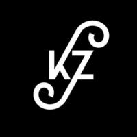 kz bokstavslogotypdesign. initiala bokstäver kz logotyp ikon. abstrakt bokstav kz minimal logotyp formgivningsmall. kz brev design vektor med svarta färger. kz logotyp