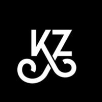 kz bokstavslogotypdesign. initiala bokstäver kz logotyp ikon. abstrakt bokstav kz minimal logotyp formgivningsmall. kz brev design vektor med svarta färger. kz logotyp