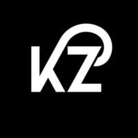 kz bokstavslogotypdesign. initiala bokstäver kz logotyp ikon. abstrakt bokstav kz minimal logotyp formgivningsmall. kz brev design vektor med svarta färger. kz logotyp