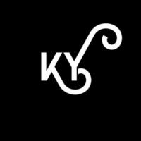 ky brev logotyp design på svart bakgrund. ky kreativa initialer brev logotyp koncept. ky bokstavsdesign. ky vit bokstavsdesign på svart bakgrund. ky, ky logotyp vektor