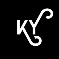 ky-Buchstaben-Logo-Design auf schwarzem Hintergrund. k kreative Initialen schreiben Logo-Konzept. ky Briefgestaltung. ky weißes Buchstabendesign auf schwarzem Hintergrund. ky, ky-Logo vektor