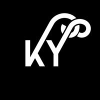 ky brev logotyp design på svart bakgrund. ky kreativa initialer brev logotyp koncept. ky bokstavsdesign. ky vit bokstavsdesign på svart bakgrund. ky, ky logotyp vektor